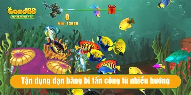 Bắn Cá Đổi Thưởng Thẻ Cào – Tham Gia Săn Cá Vui, Trúng Lớn 4 Tận dụng đạn băng bi tấn công vào cá từ nhiều hướng